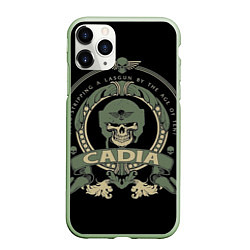 Чехол iPhone 11 Pro матовый Вархаммер - Cadia skull, цвет: 3D-салатовый