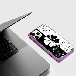 Чехол iPhone 11 Pro матовый ЧЁРНЫЙ КЛЕВЕР, цвет: 3D-фиолетовый — фото 2