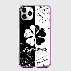 Чехол iPhone 11 Pro матовый ЧЁРНЫЙ КЛЕВЕР, цвет: 3D-фиолетовый