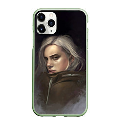 Чехол iPhone 11 Pro матовый Billie Eilish, цвет: 3D-салатовый