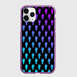 Чехол iPhone 11 Pro матовый Billie Eilish: Neon Pattern, цвет: 3D-фиолетовый