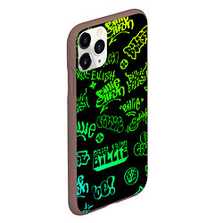 Чехол iPhone 11 Pro матовый BILLIE EILISH: Grunge Graffiti, цвет: 3D-коричневый — фото 2