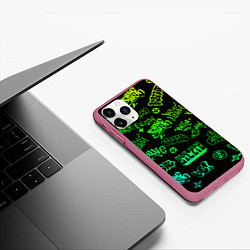 Чехол iPhone 11 Pro матовый BILLIE EILISH: Grunge Graffiti, цвет: 3D-малиновый — фото 2