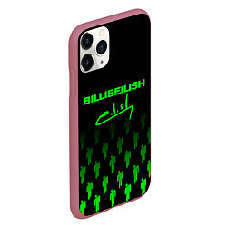 Чехол iPhone 11 Pro матовый Billie Eilish: Green & Black Autograph, цвет: 3D-малиновый — фото 2