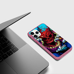 Чехол iPhone 11 Pro матовый CS GO monster, цвет: 3D-малиновый — фото 2