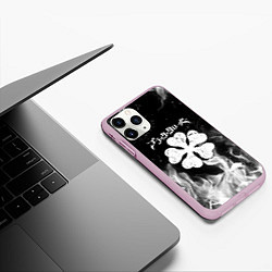 Чехол iPhone 11 Pro матовый ЧЁРНЫЙ КЛЕВЕР, цвет: 3D-розовый — фото 2