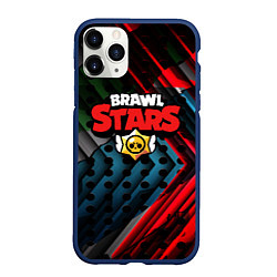 Чехол iPhone 11 Pro матовый BRAWL STARS, цвет: 3D-тёмно-синий