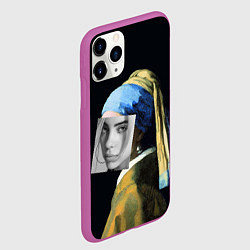 Чехол iPhone 11 Pro матовый Billie Eilish с Сережкой, цвет: 3D-фиолетовый — фото 2