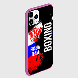 Чехол iPhone 11 Pro матовый Boxing Russia Team и герб РФ, цвет: 3D-фиолетовый — фото 2