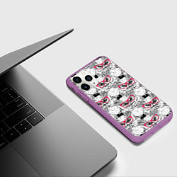 Чехол iPhone 11 Pro матовый Совы в очках, цвет: 3D-фиолетовый — фото 2