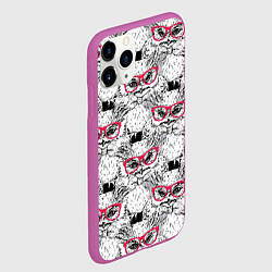 Чехол iPhone 11 Pro матовый Совы в очках, цвет: 3D-фиолетовый — фото 2