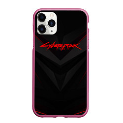 Чехол iPhone 11 Pro матовый CYBERPUNK 2077, цвет: 3D-малиновый