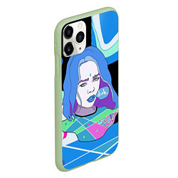 Чехол iPhone 11 Pro матовый Billie Eilish, цвет: 3D-салатовый — фото 2