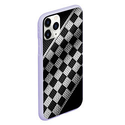 Чехол iPhone 11 Pro матовый Финишная лента в клетку, цвет: 3D-светло-сиреневый — фото 2