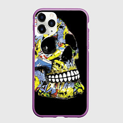 Чехол iPhone 11 Pro матовый Graffiti - Skull, цвет: 3D-фиолетовый