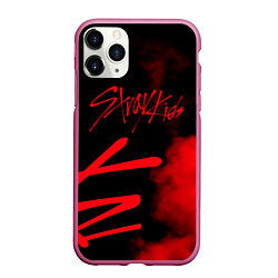 Чехол iPhone 11 Pro матовый Stray Kids, цвет: 3D-малиновый