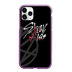 Чехол iPhone 11 Pro матовый Stray Kids, цвет: 3D-фиолетовый