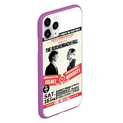 Чехол iPhone 11 Pro матовый The reichenbach fall, цвет: 3D-фиолетовый — фото 2