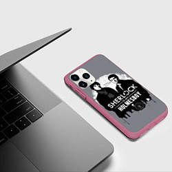 Чехол iPhone 11 Pro матовый Sherlock Holmesboy, цвет: 3D-малиновый — фото 2