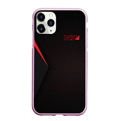 Чехол iPhone 11 Pro матовый Mass Effect N7, цвет: 3D-розовый