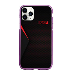 Чехол iPhone 11 Pro матовый Mass Effect N7, цвет: 3D-фиолетовый