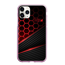 Чехол iPhone 11 Pro матовый Mass Effect N7, цвет: 3D-розовый