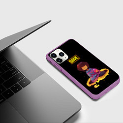 Чехол iPhone 11 Pro матовый UNDERTALE FRISK, цвет: 3D-фиолетовый — фото 2