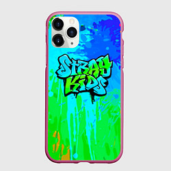 Чехол iPhone 11 Pro матовый Stray Kids, цвет: 3D-малиновый