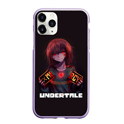 Чехол iPhone 11 Pro матовый Undertale - Чара: mercy, цвет: 3D-светло-сиреневый