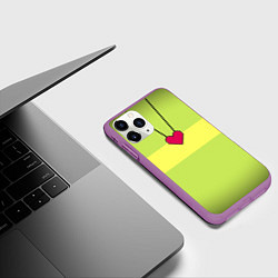Чехол iPhone 11 Pro матовый UNDERTALE CHARA, цвет: 3D-фиолетовый — фото 2