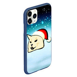 Чехол iPhone 11 Pro матовый Woman yelling at cat, цвет: 3D-тёмно-синий — фото 2