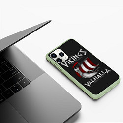 Чехол iPhone 11 Pro матовый Vikings Valhalla, цвет: 3D-салатовый — фото 2