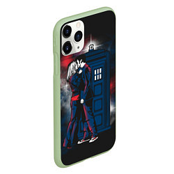 Чехол iPhone 11 Pro матовый Doctor Who, цвет: 3D-салатовый — фото 2