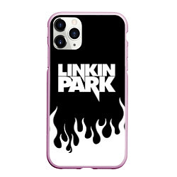 Чехол iPhone 11 Pro матовый Linkin Park: Black Flame, цвет: 3D-розовый