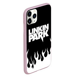 Чехол iPhone 11 Pro матовый Linkin Park: Black Flame, цвет: 3D-розовый — фото 2