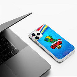 Чехол iPhone 11 Pro матовый Brawl Stars новогодний LEON, цвет: 3D-белый — фото 2