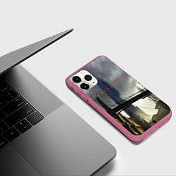 Чехол iPhone 11 Pro матовый HALF LIFE, цвет: 3D-малиновый — фото 2