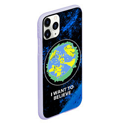 Чехол iPhone 11 Pro матовый Плоская земля, цвет: 3D-светло-сиреневый — фото 2