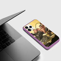 Чехол iPhone 11 Pro матовый Aniki Fight Art, цвет: 3D-фиолетовый — фото 2