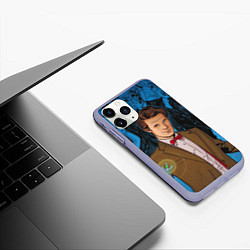 Чехол iPhone 11 Pro матовый Доктор Кто, цвет: 3D-светло-сиреневый — фото 2