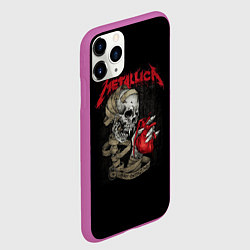 Чехол iPhone 11 Pro матовый Metallica, цвет: 3D-фиолетовый — фото 2