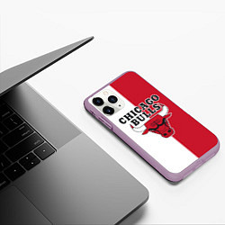 Чехол iPhone 11 Pro матовый CHICAGO BULLS, цвет: 3D-сиреневый — фото 2