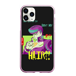 Чехол iPhone 11 Pro матовый Приключения ДжоДжо Hair?!, цвет: 3D-розовый