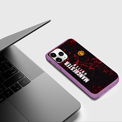 Чехол iPhone 11 Pro матовый Manchester United, цвет: 3D-фиолетовый — фото 2