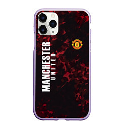 Чехол iPhone 11 Pro матовый Manchester United, цвет: 3D-светло-сиреневый