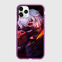 Чехол iPhone 11 Pro матовый Токийский Гуль, цвет: 3D-фиолетовый