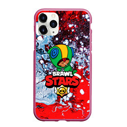 Чехол iPhone 11 Pro матовый BRAWL STARS LEON, цвет: 3D-малиновый