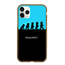 Чехол iPhone 11 Pro матовый MINECRAFT, цвет: 3D-коричневый