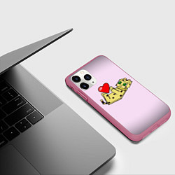 Чехол iPhone 11 Pro матовый MINECRAFT, цвет: 3D-малиновый — фото 2