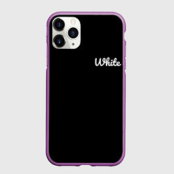Чехол iPhone 11 Pro матовый Белыйwhite, цвет: 3D-фиолетовый